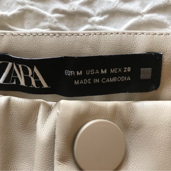 Zara faux leather cream leggings - Picture 2 of 9